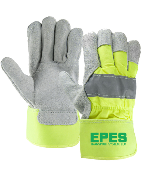 Picture of Hi-Viz Suede Cowhide Leather Palm Gloves